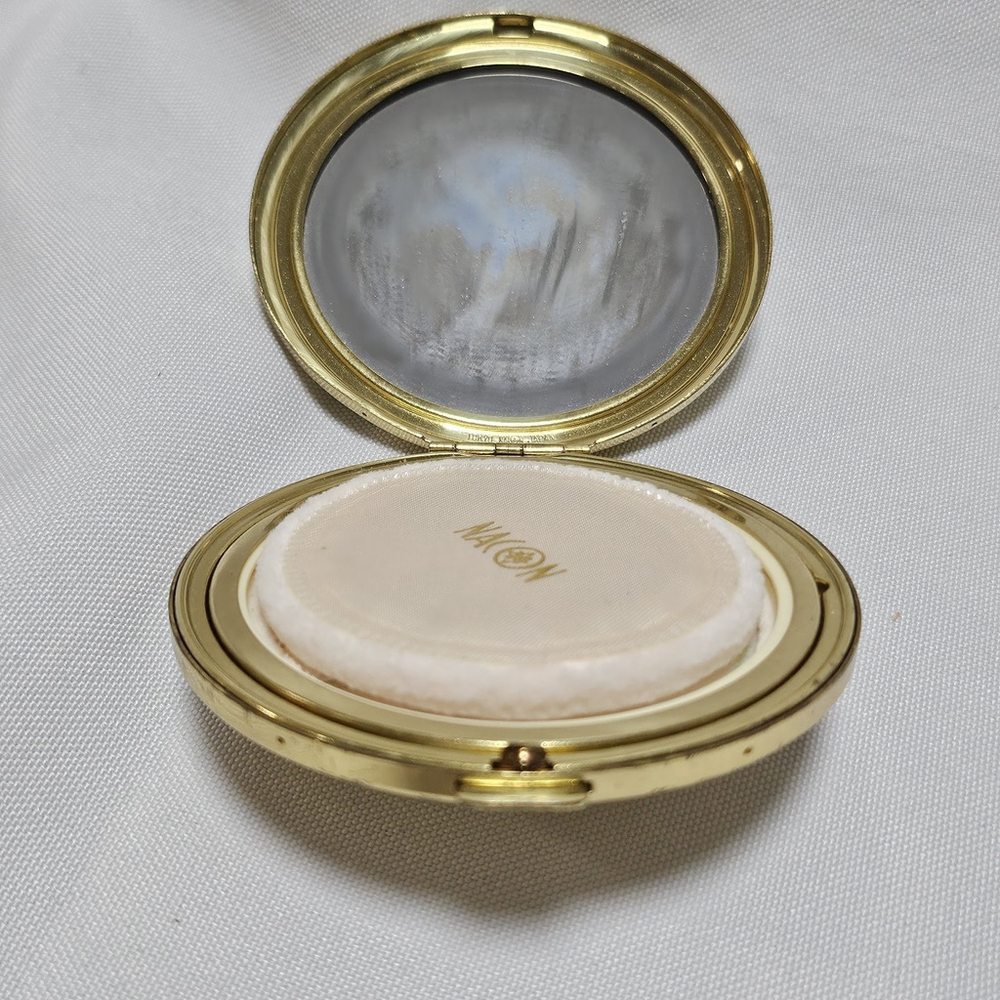 Vintage 1930-1940's Japan Art of Chokin Gold Silver Floral Nacon Compact Unused - Picture 5 of 12